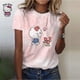 thumbnail image 4 of Camiseta de algodón de Hello Kitty para mujer, camiseta de verano con estampado de dibujos animados para mujer, cuello redondo, manga corta, camiseta para mujer, chándal, ropa holgada, 4 of 5