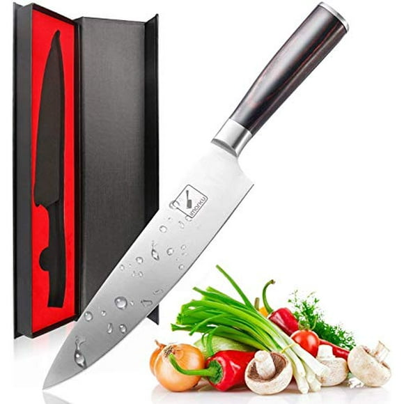 imarku Couteau de Chef - Couteau de Cuisine Pro 8 Pouces Couteaux de Chef en Acier Inoxydable Allemand à Haute Teneur en Carbone Couteau d'Office Tranchant avec Manche Ergonomique