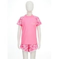 thumbnail image 5 of Zaldita Kids Girls 2pcs Beach Bathing Suit Short Sleeve Rash Guard Shirt Top with Shorts Set Pink 4XL, 5 of 7