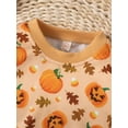 thumbnail image 4 of Liacowi Baby Halloween Sweatshirts Long Sleeve Crew Neck Cartoon Pumpkin Print Pullovers Toddler Clothes, 4 of 7