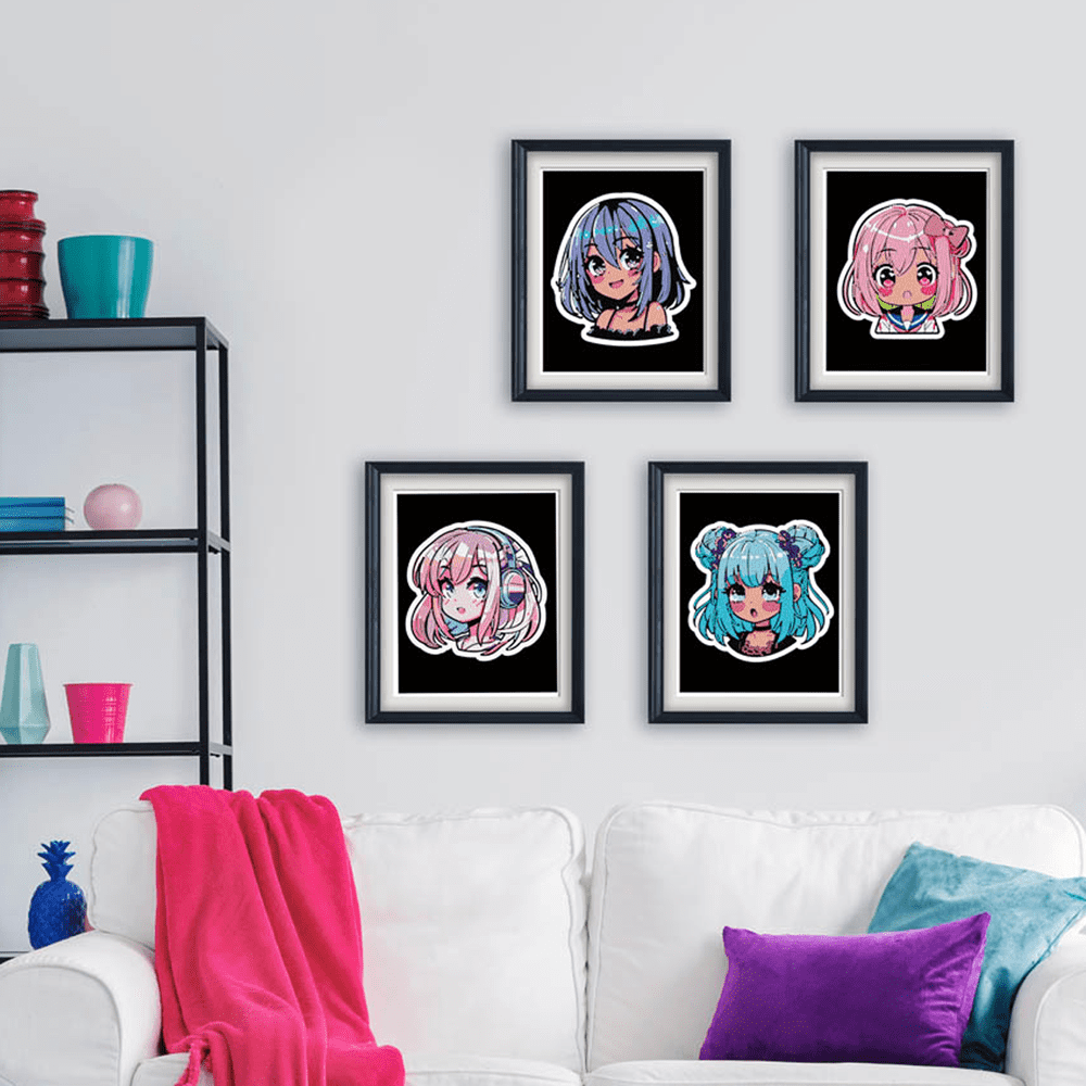 Diamond Dotz Neon Flock Anime Girls Diamond Painting Kits for Adults - Colorful Diamond Art Kits a Relaxing Creative Craft Kit with Dotz Gems 10x8