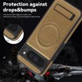 thumbnail image 6 of Dteck Magnetic Case for Google Pixel 9 Pro, Compatible with MagSafe, PU Leather TPU Bumper Shockproof Protective Cover with Kickstand,Desert Gold, 6 of 6