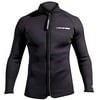 neosport 3-mm xspan jacket (black, medium) - diving jacket for water sports, diving & snorkeling