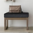 thumbnail image 2 of Pemberly Row 26" Faux Leather Ottoman Bench in Distressed Black, 2 of 6