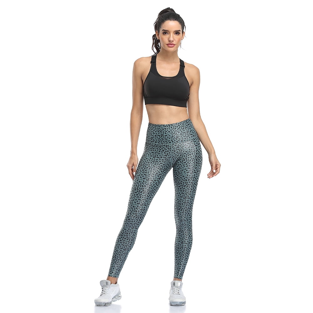 Women's Fleece Lined Yoga Pants Faux Leather Winter Warm Thermal Leggings