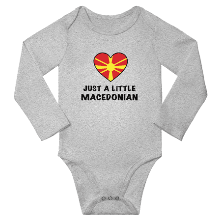 

Just a Little Macedonian Baby Long Sleeve Bodysuit (Gray 12 Months)