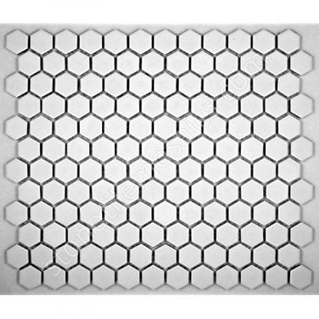 Hexagon White Porcelain Mosaic Tile Matte Look 1x1