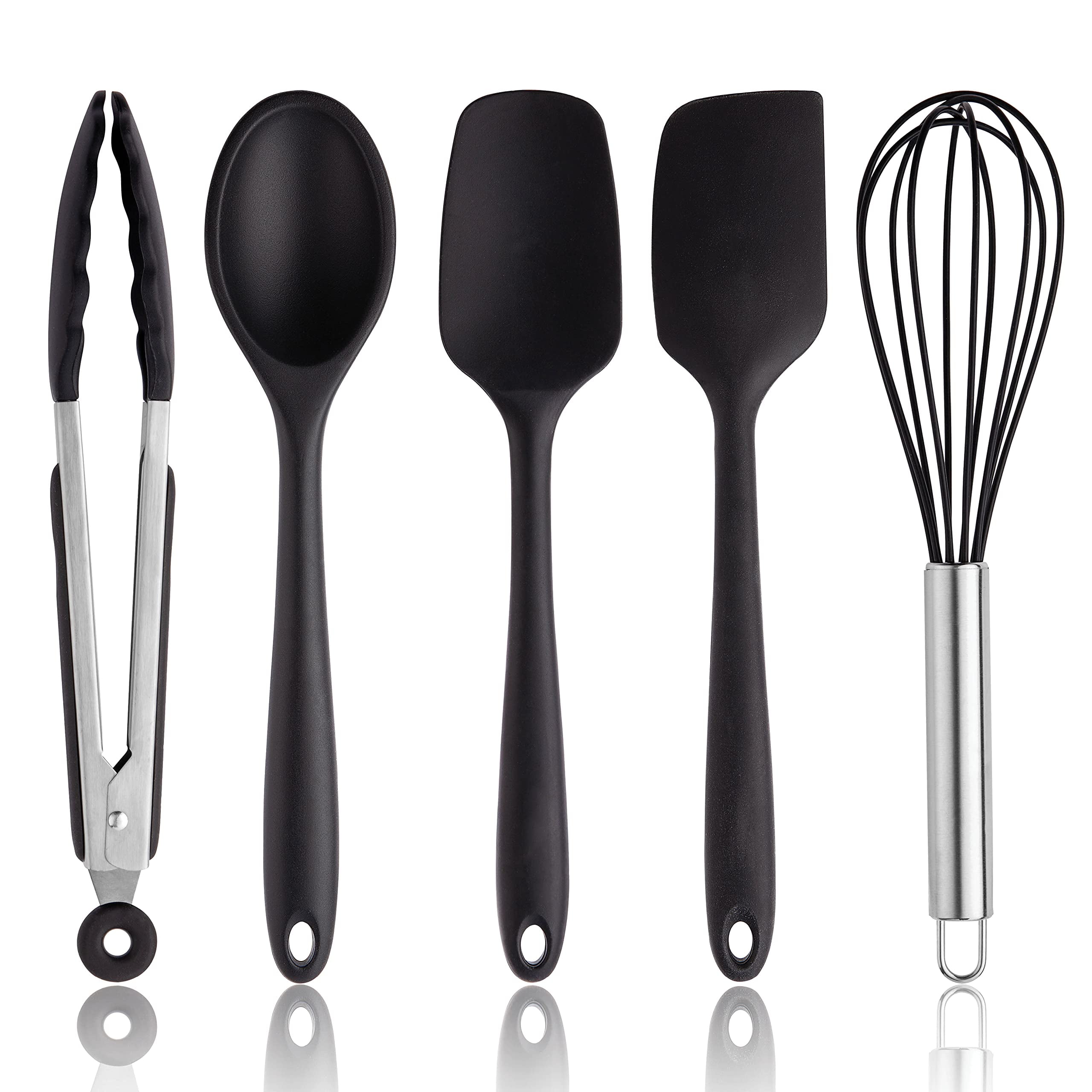 Cook with Color Silicone Kitchen Utensils 5 Piece Set Spoon, Spatula
