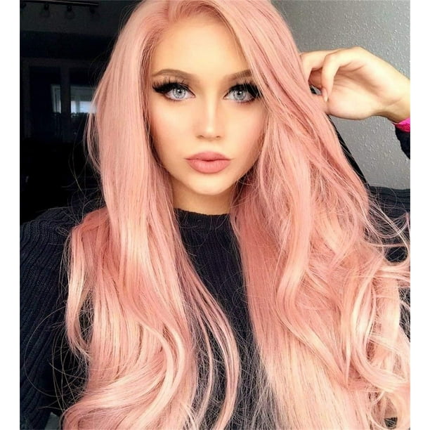 Long pink wig cosplay deals