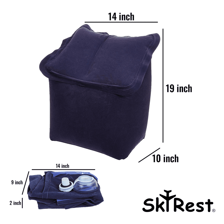Skyrest Inflatable Travel Pillow - Airplane Pillow for Neck Support on Long  Flights, Buses, Cars, Office & Trains - Comes with Eye Mask, Earplugs 