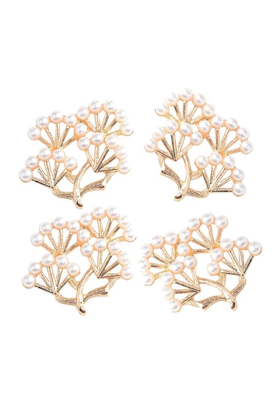 4pieces Tree Style Pearl Button Charms Hair Accessory Earring Accessory Xmas Decors Gifts Get Marry Hair Decors