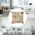 thumbnail image 5 of BANET  Nature Throw Pillow Cover Set of 2, Butterflies Flowers Shamrocks Vibrant Botanical Inspirational Print, Decorative Square Covers for Couch Bed &amp; Sofa, Lime Green Pale Pink 20x20in, 5 of 7