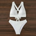 thumbnail image 5 of Cathalem Bathing Suit for Women 2 Piece Bikini Bikini Sets for Women Swimsuit Two Pieces Bathing Suits(White,L), 5 of 5