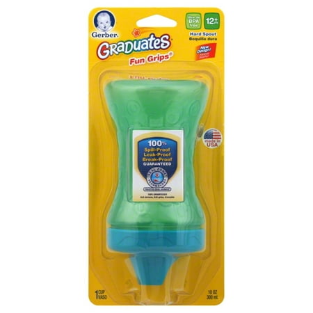 Gerber Gradates Fun Grips 10 oz Spill-Proof Cup, Assorted Colors 1 (Best Spill Proof Sippy Cups)