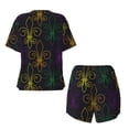 thumbnail image 5 of Picia Mardi Gras Carnival Pajamas Sets for Women Soft Short-Sleeved Pjs with Lounge Shorts Two Piece Sleepwear-Medium, 5 of 9