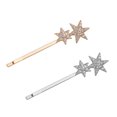 thumbnail image 3 of EeaseCA 2PCS Geometry Metal Rhinestone Star Bobby Simple Hair New Style Hair Accessories (Golden), 3 of 8