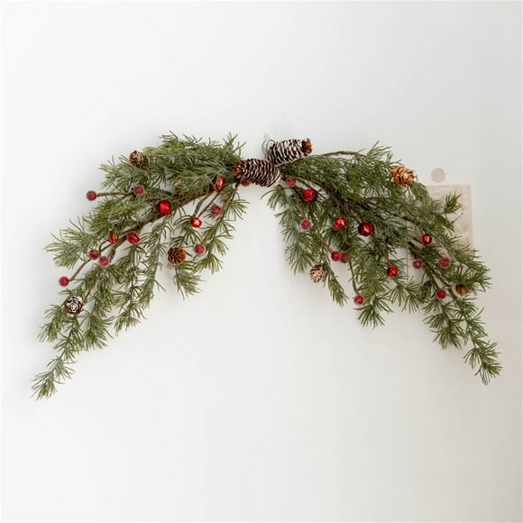 Veeogra Big Sale,Garland,Wreath,Christmas Frost Cedar with Red Berries Light Snow Christmas Front Rattan Cuttings Mailboxe,Living Room Decor,Hanging Decor,Front Door Decor,Garden Decor