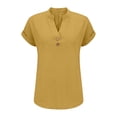 thumbnail image 5 of Blouses for women dressy casual Linen Soft Clothing XXL Yellow womens blouses, 5 of 5