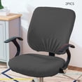 thumbnail image 2 of Funda para silla de oficina Resistente al desgaste Lavable Multicolor Estilo simple Decoración para el hogar Sillas Funda Cojín Funda de respaldo Gris oscuro 2 paquetes Scienceny HA011226-07, 2 of 5