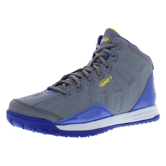 AND1 Show Out GS Boys Shoes Size 7, Color: Grey/Blue/Yellow