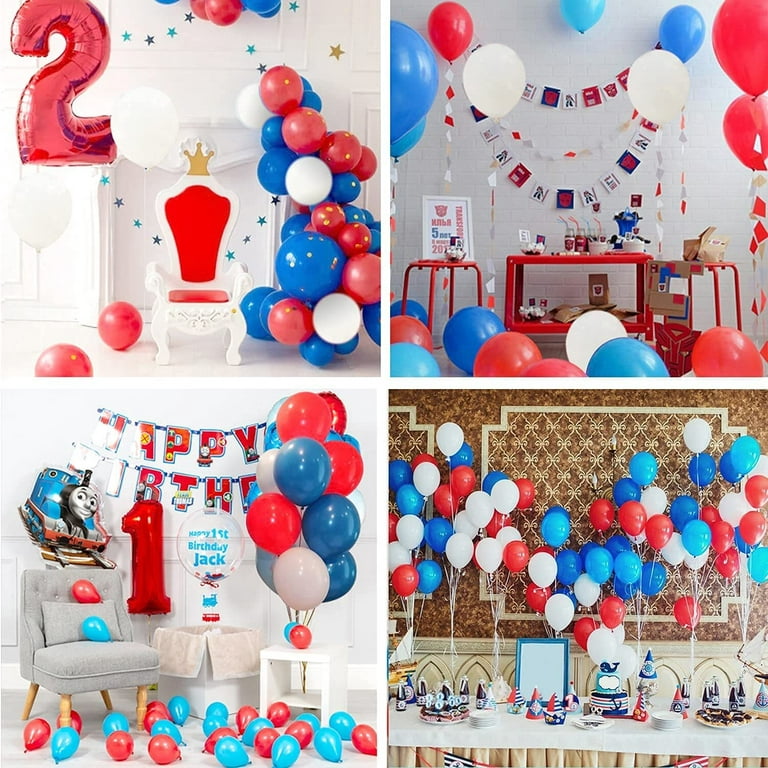 100PCS Red White Blue Balloon Garland Kit for Boys Men Royal Navy Blue  Party Decorations Arch Balloons Set with 16ft Balloon Stripe Tape Chain for  Birthday Graduations Themed Party Home Decor 