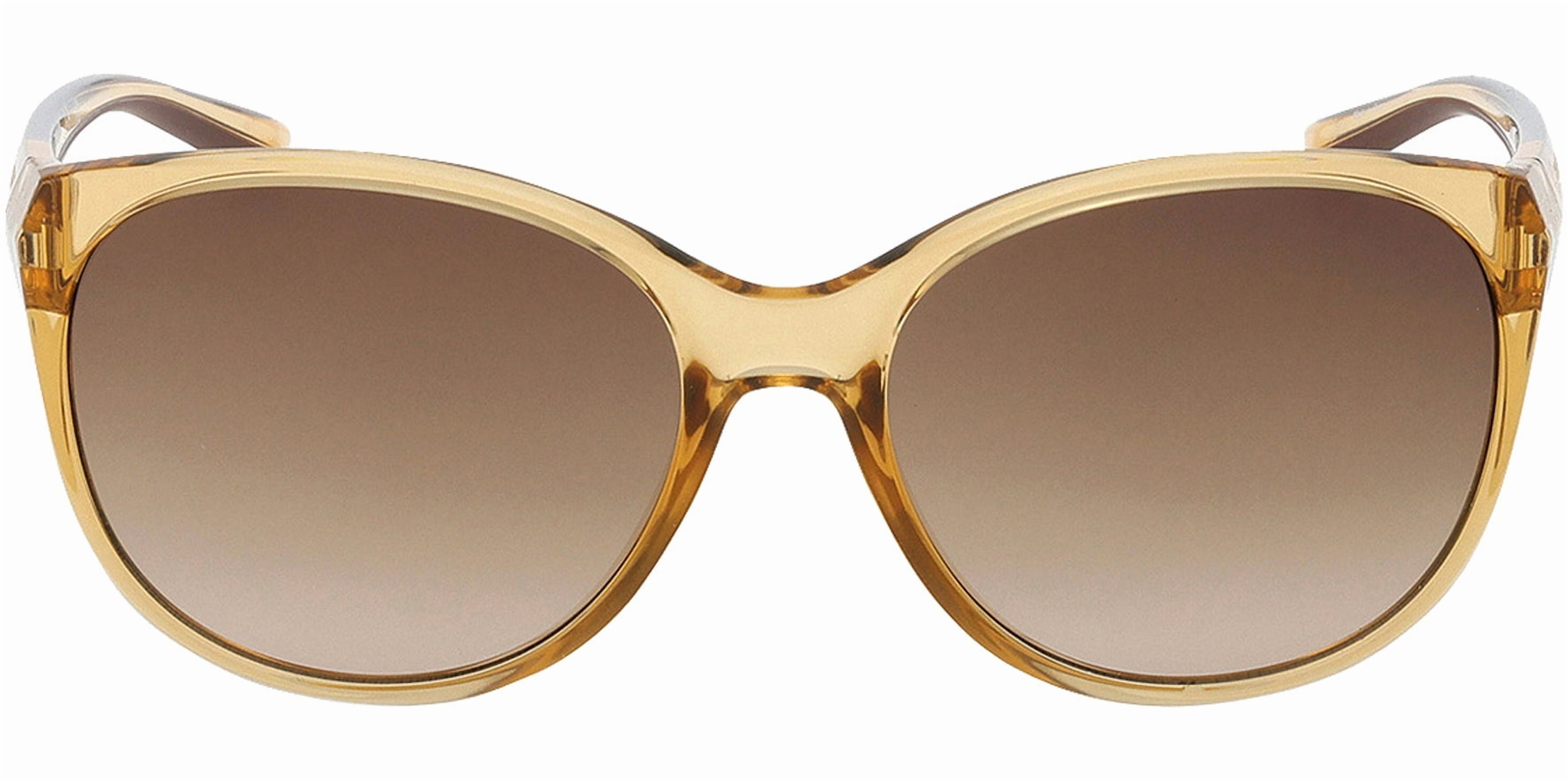 Harley Davidson Women's Shiny Light Brown Rounded Sunglasses with Gradient Lens - HD5051S-45H-58