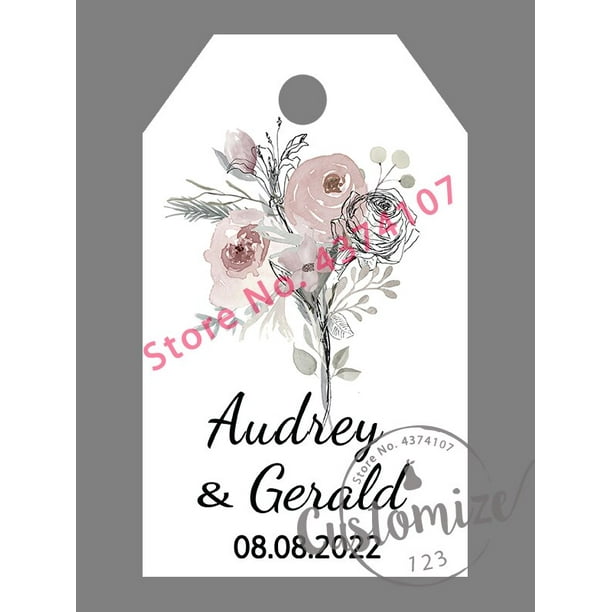 Etiquetas personalizadas para recuerdos de boda, etiquetas para dulces, cumpleaños, bautismo, tu foto, 100 unidades por Set