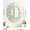 thumbnail image 7 of Kate and Laurel Usra Round Carved Wood Mirror, 26 Inch Diameter, Whitewash, Light Wooden Circle Mirror with Carved Indentation and Sunburst Wall Mirror Look, 7 of 7