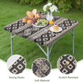 thumbnail image 4 of Stunning Boho Flowers Square Tablecloth 36x36, Stretch Fit Elastic Hem Cover for Card Tables, Indoor Outdoor Use, Wrinkle Free, 4 of 6