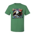 thumbnail image 2 of Wild Bobby, Born To Be Free Blad Eagle and American Flag Cars and Trucks Men's Graphic T-Shirt, Kelly, Small, 2 of 3