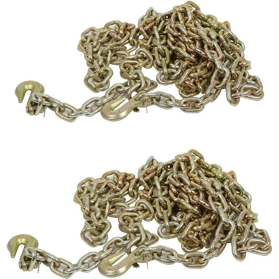 SEBLAFF 2 Pack 3/8" 20' G70 Tow Chain Tie Down Binder With Grade 70 Hooks
