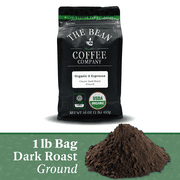 The Bean Coffee Company Organic Il Espresso, Classic Dark Roast, Ground, 16-Ounce Bag