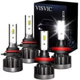 thumbnail image 2 of For Subaru XV Crosstrek (2013-2015), 9005 High Beam + H11 Low Beam LED Headlight Bulbs o, 6500K Cool White Light, LED Headlights Conversion kit, Plug and Play, Halogen Replacements, 4 Pack., 2 of 5