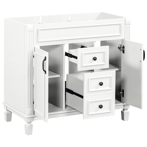 FFZ 36'' Bathroom Vanity without Top Sink, Cabinet only, Modern Bathroom Storage Cabinet with 2 Soft Closing Doors and 2 Drawers