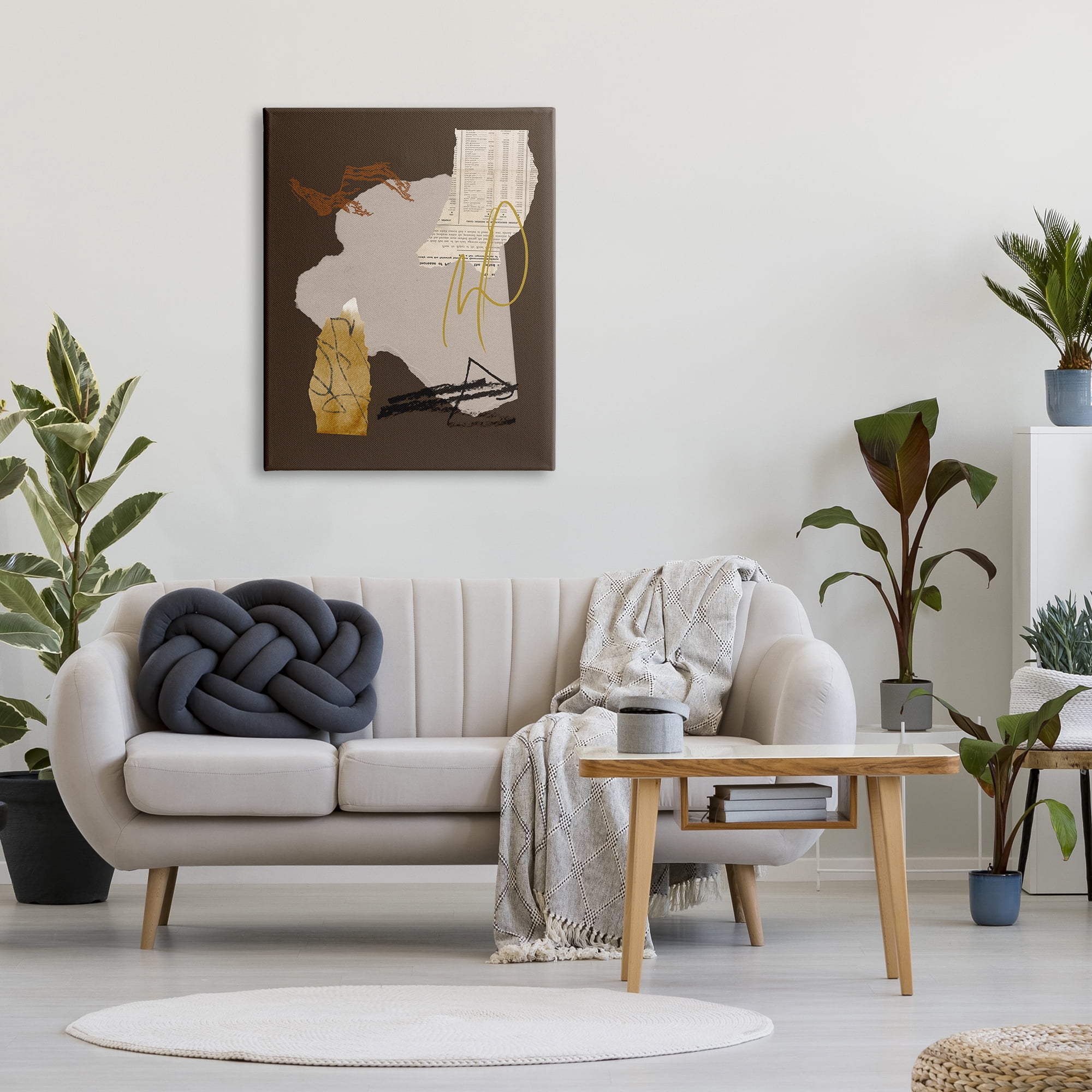 Stupell Industries Abstract Layered Paper Clippings Collage Modern Design Graphic Art Gallery Wrapped Canvas Print Wall Art, Design by Melissa Wang