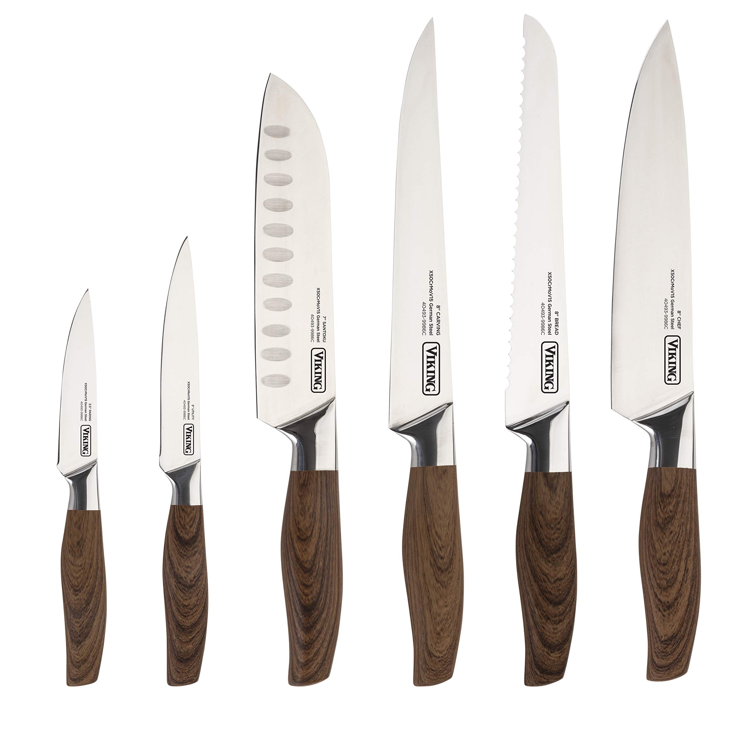 Viking 404939986C German Steel 6-Piece Hollow Handle Cutlery Knife Set 