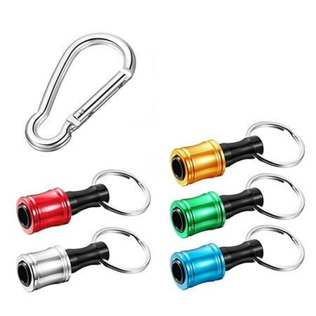 

HGYCPP 5 Pcs Keychain Extension Bar Aluminum Alloy Screwdriver Bits Holder Set for Electric Drivers Hand-held Drivers and Bits