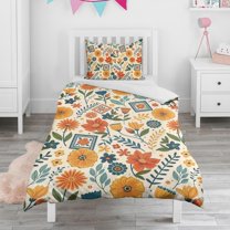 Pioneer Flower Duvet Cover and Pillowcase Set for Single Bedding, Bedroom Accessories for Kids Teens
