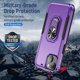 thumbnail image 3 of Funda Sumao para iPhone 15 Plus con anilla, fina, de silicona líquida, de grado militar, a prueba de golpes, color morado y negro, 3 of 8