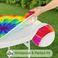 thumbnail image 5 of Rainbow Tie Dye Mandala Pattern Round Fitted Tablecloth with Elastic Edge,Dining Table Cover Waterproof,Outdoor Round Tablecloth for Camping,Dining,Indoor and Outdoor, 5 of 7