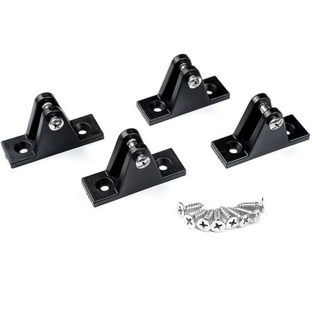 

4 Packs Boat Bimini Top Deck Hinges Flat Mount Black Nylon with Screws Bimini Top Boat Cover Fitting