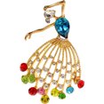 thumbnail image 1 of MasteelfCA Rhinestone Brooch Pin Women Fashion Dancing Girl Pin Delicate Brooch Lapel Pin, 1 of 7