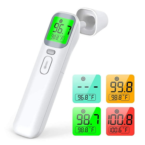 Touchless Baby Thermometer, Infrared Forehead and Ear Thermometer, Medical Temporal Thermometer for Adults, Kids, Babies, Large LCD Screen, Memory Stroage and Fever Alarm