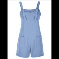 thumbnail image 2 of Cortos de Verano A para Mujer, Casuales Sin Mangas con Bolsillos Azul 4XL, 2 of 7