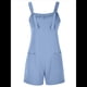 thumbnail image 2 of Cortos de Verano A para Mujer, Casuales Sin Mangas con Bolsillos Azul 4XL, 2 of 7