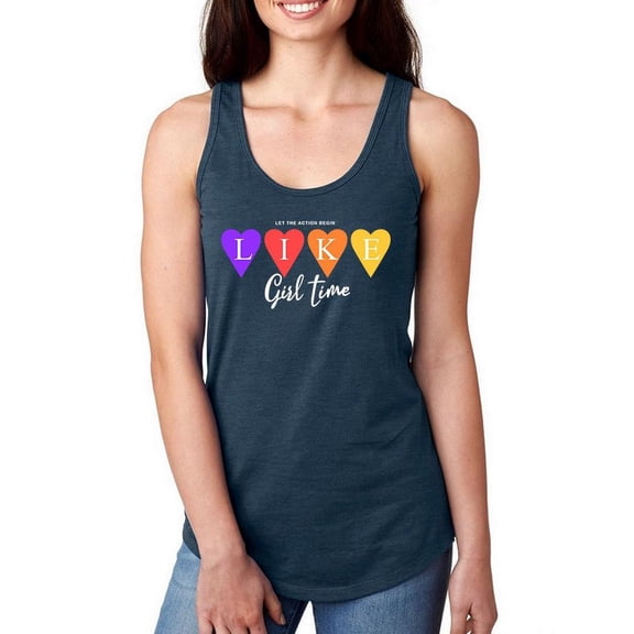 Girls Time Candy Hearts Art Racerback Tank Women -Image by Shutterstock, Female Small