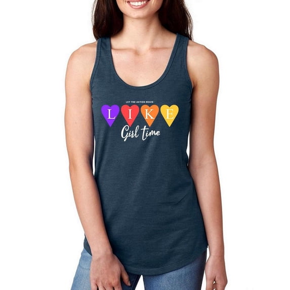 Girls Time Candy Hearts Art Racerback Tank Women -Image by Shutterstock, Female Medium