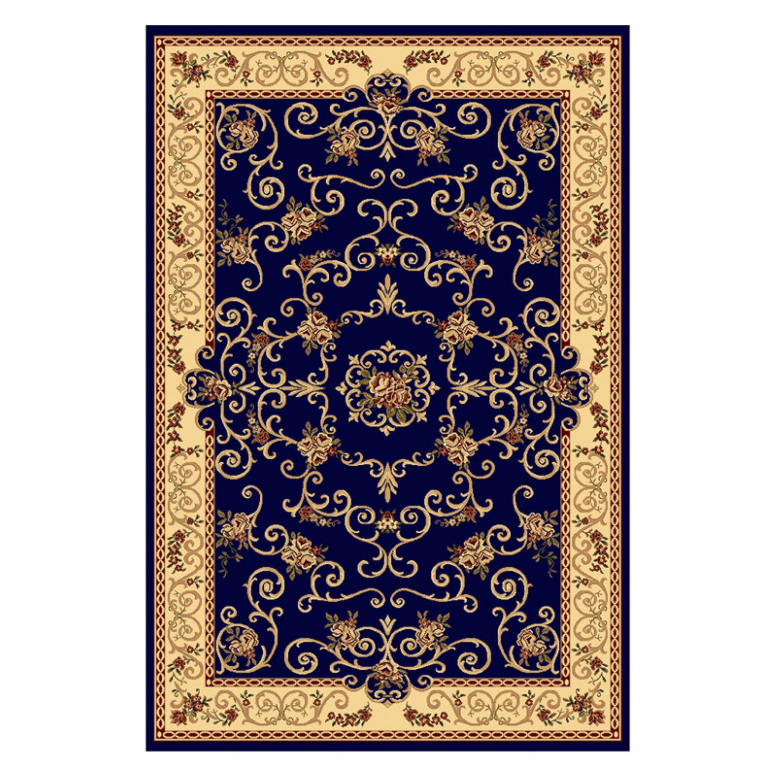 Rugs America Vista 207-OLI Souvanerie Olive Floral Traditional Green Area Rug, 3'11"x5'3"