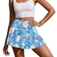 thumbnail image 2 of Xoenoiee Boho Mandala Daisy Flower Print Athletic Skirts for Women Pleated Tennis Skort with Pockets Mini Pickleball Skirt Stretchy Sports Skirts, XL, 2 of 6