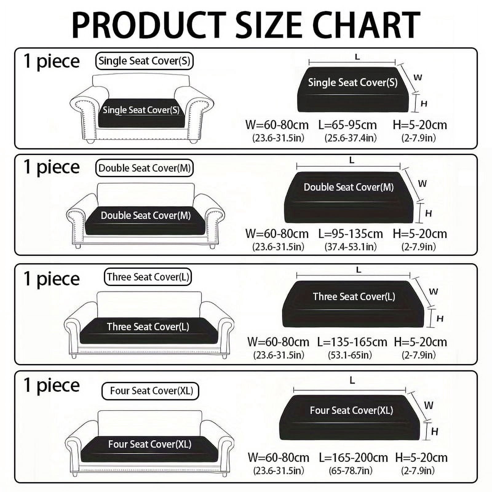 Wear-Resistant Universal Sofa Cover, Stretch Couch Cushion Slipcovers Replacement, Anti-Slip L Shape Sofa Covers, Chaise Lounge Slipcover Single Seat (Dark gray)
